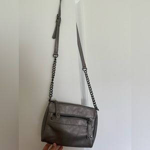 Crossbody silver bag with chain strap